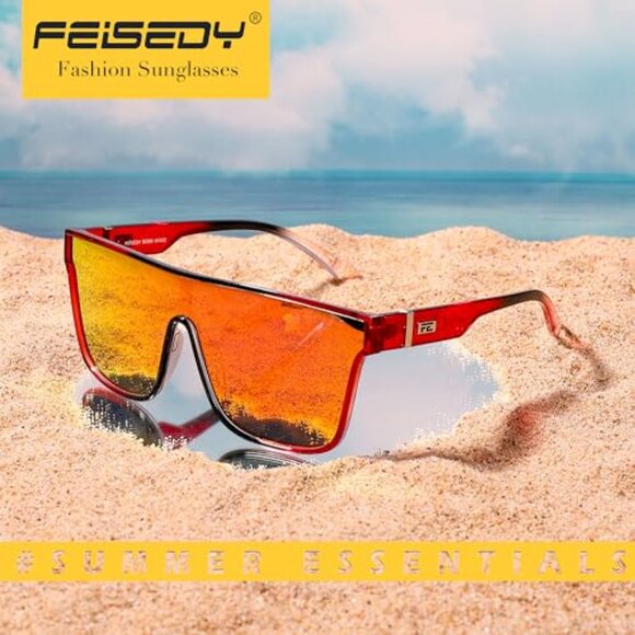 Oversized Square Sunglasses UV400 Mirrored Lens Fashion Driving Beach main image 5